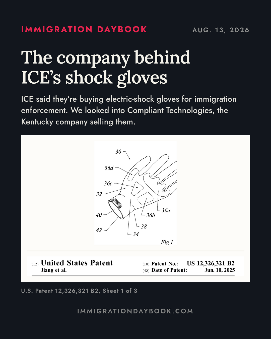 The company behind ICE’s shock gloves — ICE said they’re buying electric-shock gloves for immigration enforcement. We looked into Compliant Technologies, the Kentucky company selling them.